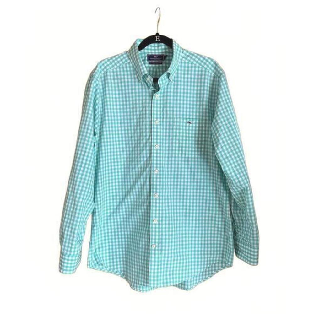 Vineyard Vines Slim Fit Tucker Shirt - Aqua Gingham